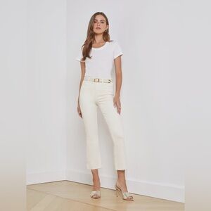 L'AGENCE Kendra Cropped Flare Jean (Vintage white) NWOT